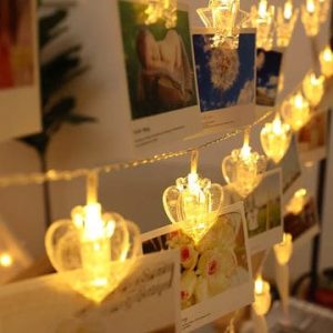 Heart / Star Shaped 20 Photo Clip Led String Lights For Home Decor