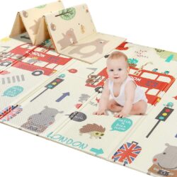 Baby Crawling Play Mat, Non-Toxic Foldable Waterproof for Toddlers and Infants (1.8 x 2.0 m)