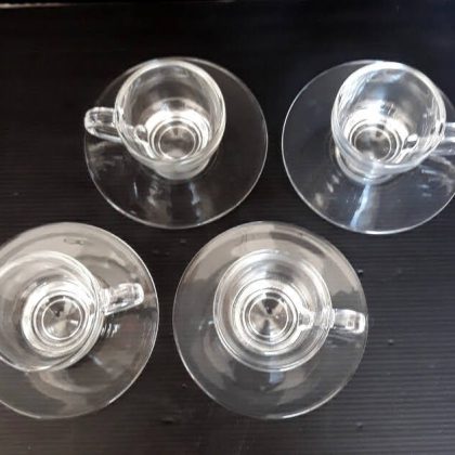 Glass Espresso Cup and Saucer (Set of 6)