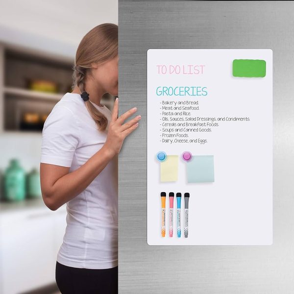 Refrigerator Whiteboard Magnetic + 3 Markers & Eraser - Image 3