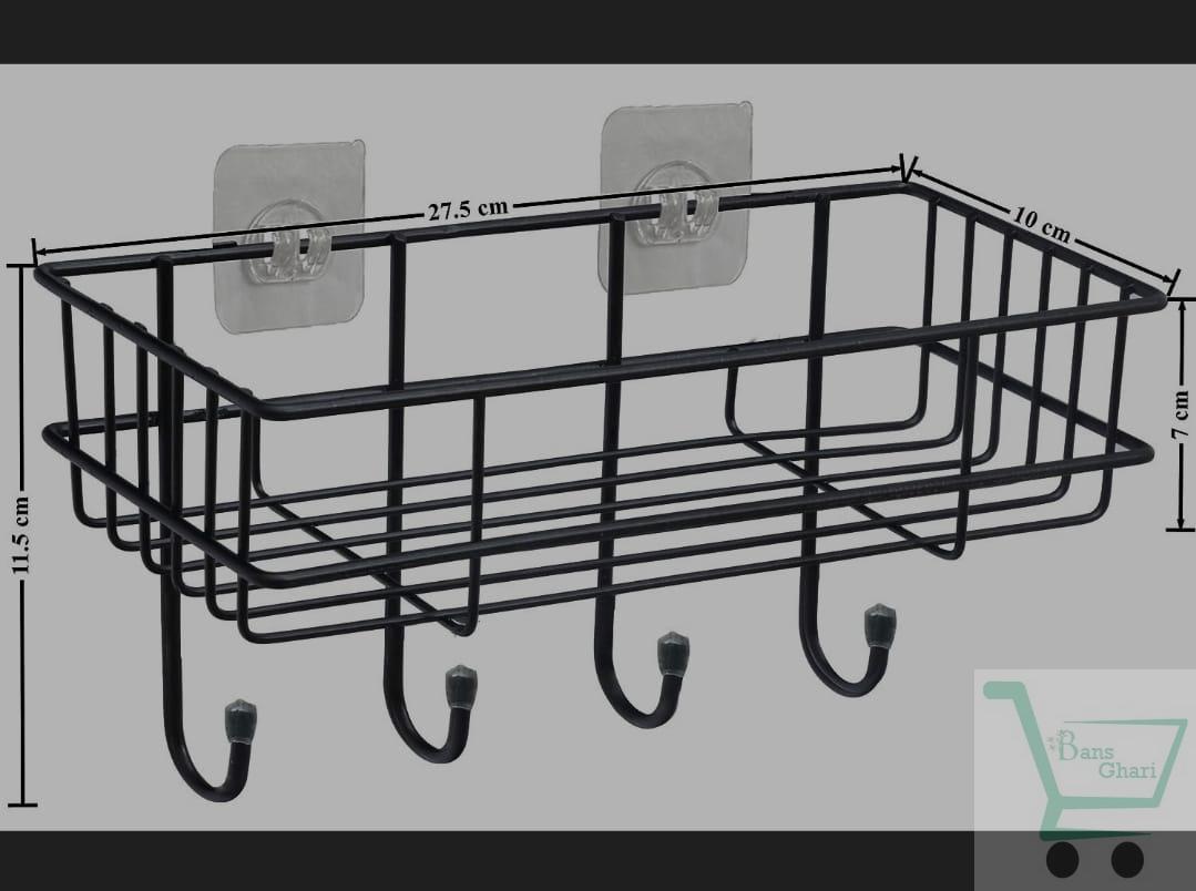 Metal Bathroom Shelf Rectangular Storage Rack Set of 2 - Image 2