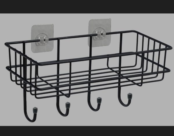 Metal Bathroom Shelf Rectangular Storage Rack Set of 2 - Image 3